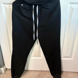 Figs Black Jogger with Light Gray Drawstring